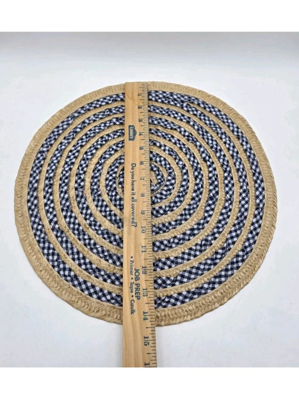 Benson Mills Splice Blue Gingham & Wicker Woven 14